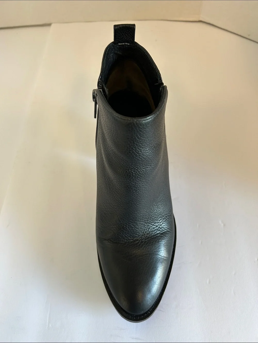 Vince Camuto Black Leather Ankle Booties with Block Heel Pamalee Bootie